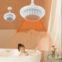 Riscaldatore da soffitto 3 in 1 con ventilatore e luce LED, 600 W PTC Ceramic, attacco E27, telecomando, 3 temperature di colore per il bagno