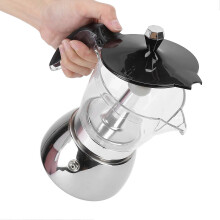 Stainless Steel Moka Pot, 6 Cups 300ml, Italian Octagonal Household Coffee Brewer