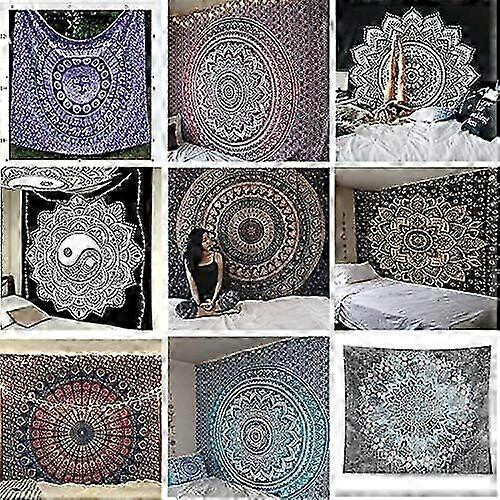 Mandala-Wandteppich, 150 x 150 cm, handbemalt, Polyester, Boho-Stil 1