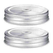 tapas de acero inoxidable para tarros Mason con orificios para pajita, compatibles con tarros de conservas.