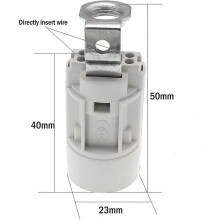 E14 Flame Bulb Bases, Gray Thermoplastic, 52mm High, 1/8 Ips Thread, Pack of 6, for Chandeliers & Candle Holders