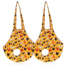 2 bolsas de transporte de lona para pollos con aberturas para las patas y asa para el transporte de aves de corral.