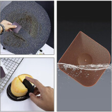 Raspador de sartenes, juego de 4 raspadores de plástico con borde curvo para la limpieza de la cocina.