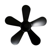 Aspas de ventilador de 4 aspas, repuestos compatibles con ventiladores de estufas de leña alimentadas por calor, aleación de aluminio, color negro.