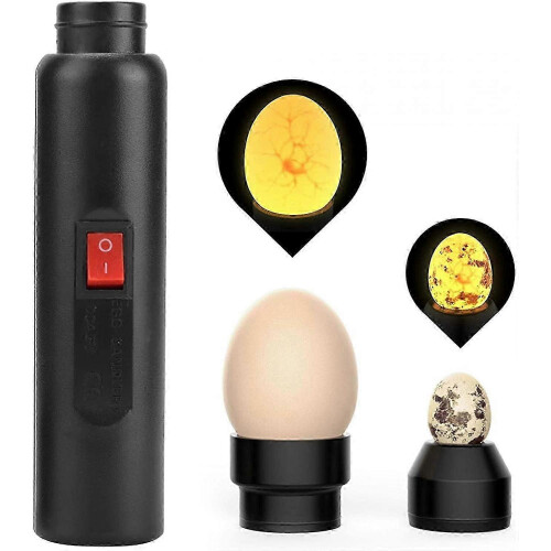 Rechargeable LED Egg Candler, Bright Cold Light Egg Fertility Tester for Poultry Hatching, 2 Replaceable Shade Sizes