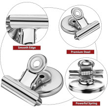 Clips magnéticos, paquete de 8 imanes circulares de acero inoxidable resistentes para nevera con película protectora.