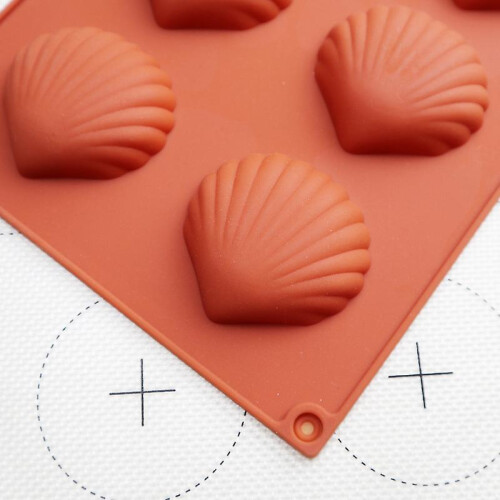Muschelförmige Silikon-Backform für Muffins, Kuchen, Pudding, Eiswürfel, Brownies 2