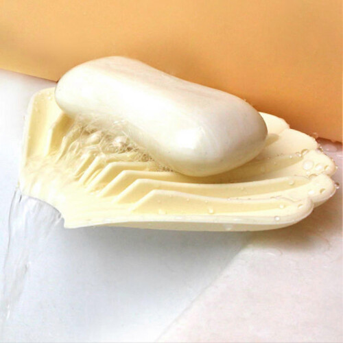 Silicone Self Draining Soap Dish Shell Design for Bathroom Shower Kitchen 2