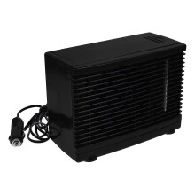 12-V-Mini-Verdunstungsklimaanlage, tragbar, schwarzer Kunststoff, 2 einstellbare Windgeschwindigkeiten, Plug & Play fürs Auto