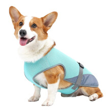 Koelvest voor honden, lichtgewicht, ademend, verstelbaar en elastisch polyester, ideaal voor zomerse buitenactiviteiten, lichtblauw M