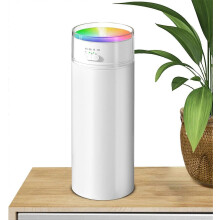 Portable Quiet Humidifier, Small Desktop Car USB Humidifier with Timing Function, Colorful Mood Light, Large Capacity for Bedroom Office