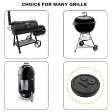 Confezione 5 passacavi per sonda termometro carne, compatibile con barbecue Weber 85037 Smokey Mountain, gomma nera resistente alte temperature