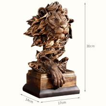 Statua di leone, scultura realistica in resina scolpita in 3D, ideale come decorazione per la casa, l'ufficio o la scrivania.
