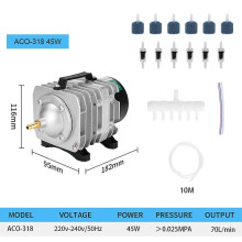 Commercial Air Pump 45W 70L/min 6 Valve Manifold for Aquarium Fish Farm Hydroponic Systems
