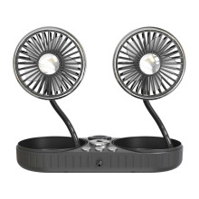 2 in 1 Double-head Rotatable USB Car Fan Humidifier, 3 Speed 360 Rotation for Car Truck Vehicle Back Seat Desktop, Green Black Optional
