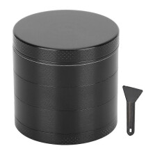 Broyeur à herbes portable en alliage de zinc, 5 couches, filtre double couche 53 mm, avec petite spatule.