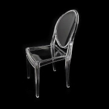 Clear Plastic Dining Chairs, 1:12 Scale Mid-Century Set of 2, Transparent Miniature Furniture for Dollhouse Playset