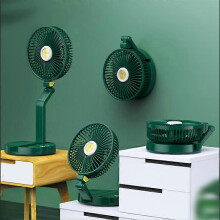 Foldable Desk Lamp Fan 7 Inch Wall Mountable 3 Speed Wind 3 Level Brightness Warm Night Light 5200mAh Replaceable Battery