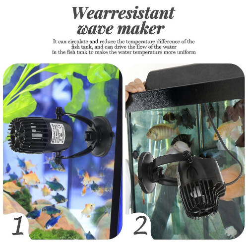 Aquarium Wavemaker Circulation Pump 10W 7500L/H 360 Rotation Adjustable Black ABS