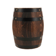 Wooden Vintage Stool, Light Brown, Space Saving Retro Rustic Whiskey Barrel Stool for Outdoor Patio Garden Balcony