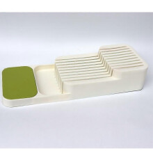 Bloque para cuchillos de doble capa, PP grado alimenticio, hasta 9 cuchillos de 23 cm, base antideslizante ahorro espacio