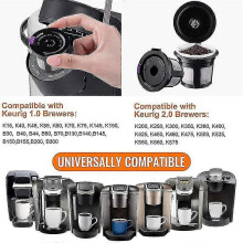Cápsulas K reutilizables compatibles con cafeteras Keurig 1.0 y 2.0, paquete de 4 con 100 filtros de papel desechables sin blanquear.
