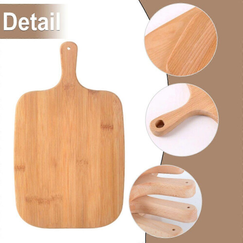 Date Wood Chopping Board with Handle for Pizza, Fruit and Bread, Hanging Design for Storage 1