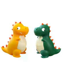 Salvadanaio a forma di dinosauro per bambini, realizzato in PVC infrangibile, per custodire le monete in tutta sicurezza.
