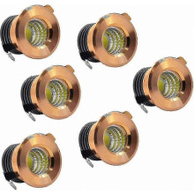 Mini Recessed LED Spotlights, Dimmable 3W 6-Pack Warm White, 30mm Cutout for Cabinets Ceilings