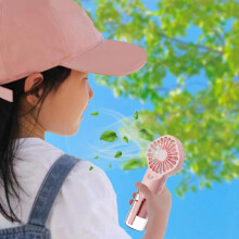 Mist Fan, 4 Speed Small Battery Operated Handheld Fan with Mist Maker, Transparent Water Tank Portable Camping Spray Humidifier Fan