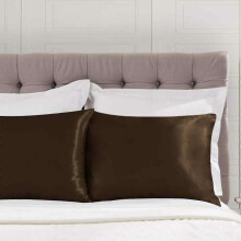 Satin Pillowcase, King Size with Zipper Closure, Brown, Set of 2, for Hair and Skin Care