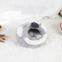 Grijze koala warme kleine dierengrot/nest, grijs flanel PP katoen, 19x19x13cm, voor cavia's en hamsters