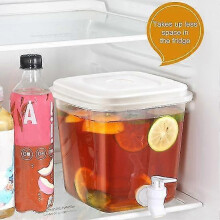 Drink Dispenser 3.5L Plastic Beverage Container with Spigot, Cold Drink Pitcher for Home Party Outdoor Refrigerator