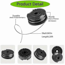 Set di 4 bobine di ricambio per tagliaerba, filo di nylon da 1,6 mm e 6 m, compatibile con Bosch ART 24 ART 27 ART 30 ART 30-36 LI