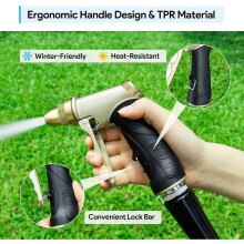 Tuinslangsproeier, 80 PSI maximale druk, zinklegering, instelbaar sproeipatroon, 3/4" schroefdraad, TPR-handvat voor gazon en autowassen