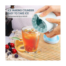 Cylinder Silicone Ice Cube Mold, Press-Type 3D Ice Lattice, 2PCS Stackable for Refrigerator