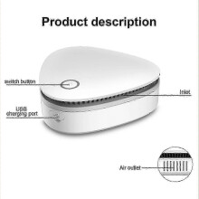 Purificatore d'aria portatile a ozono, batteria 1800 mAh, design compatto, rimuove odori sigarette e animali domestici
