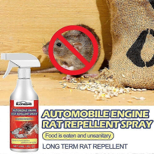 Automobile Engine Anti-Rodent Spray 60ml, Protects Rubber Plastic Wires Cables from Mice Mink 2