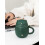 Ceramic Cat Mug With Infuser 300ml Dark Green Cat Lovers Coffee Tea Cup 4