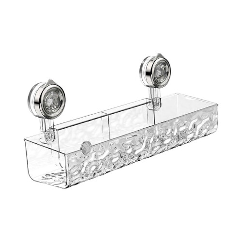 Duschablage mit Saugnapf, Badezimmer-Organizer, PET-Material mit Abflusslöchern 1