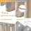 Extra langer Duschvorhang 180x210cm Beige-Creme, Leinenstruktur, Polyester, wasserabweisend 3