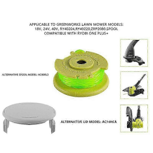4Pcs Spool Caps, compatible with Ryobi One+ 18V 24V 40V Grass Trimmer AC14HCA, ABS Material 1