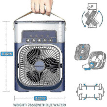 Tragbarer Klimaventilator, 5-in-1-Gerät, 600ml Verdunstungsluftkühler mit Zeitschaltuhr, 3 Windgeschwindigkeiten, 7 Farblichtern