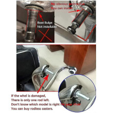 2 Inch Black Silent Stemless Caster compatible with Office Chairs, Dual Wheel Design, Wear-Resistant