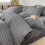 Japanese Style Plaid Bedding Set 1.5m 4-Piece Light Pink Polyester 3
