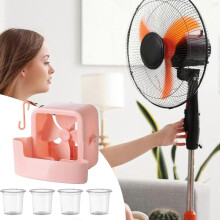 Fan Humidifier Attachment, Portable Cooling Clip with Ice Container, Double Sealed Leak Proof, compatible with All Standard Fans, Pink