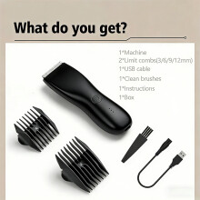 (BLACK) Body Trimmer for Men Beard Face, Hair, Body and Intimate Hair Trimmer Body Shaver Groomer Ceramic Male Electric Hair Clipper