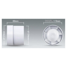 In-Line Extractor Fan 5 Inch 125mm Low Noise High Wind Volume White Plastic for Bathroom Kitchen