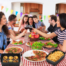 Tapis de cuisson en silicone pour friteuse à air, lot de 4 couvercles carrés réutilisables, compatibles lave-vaisselle et résistants à la chaleur