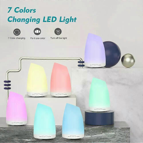 Aromacare Diffuser for Essential Oils, Cool Mist Humidifier, 7 Colors Lights, BPA Free, Compact Space Saving, 2 Misting Modes, Auto Shut Off 1